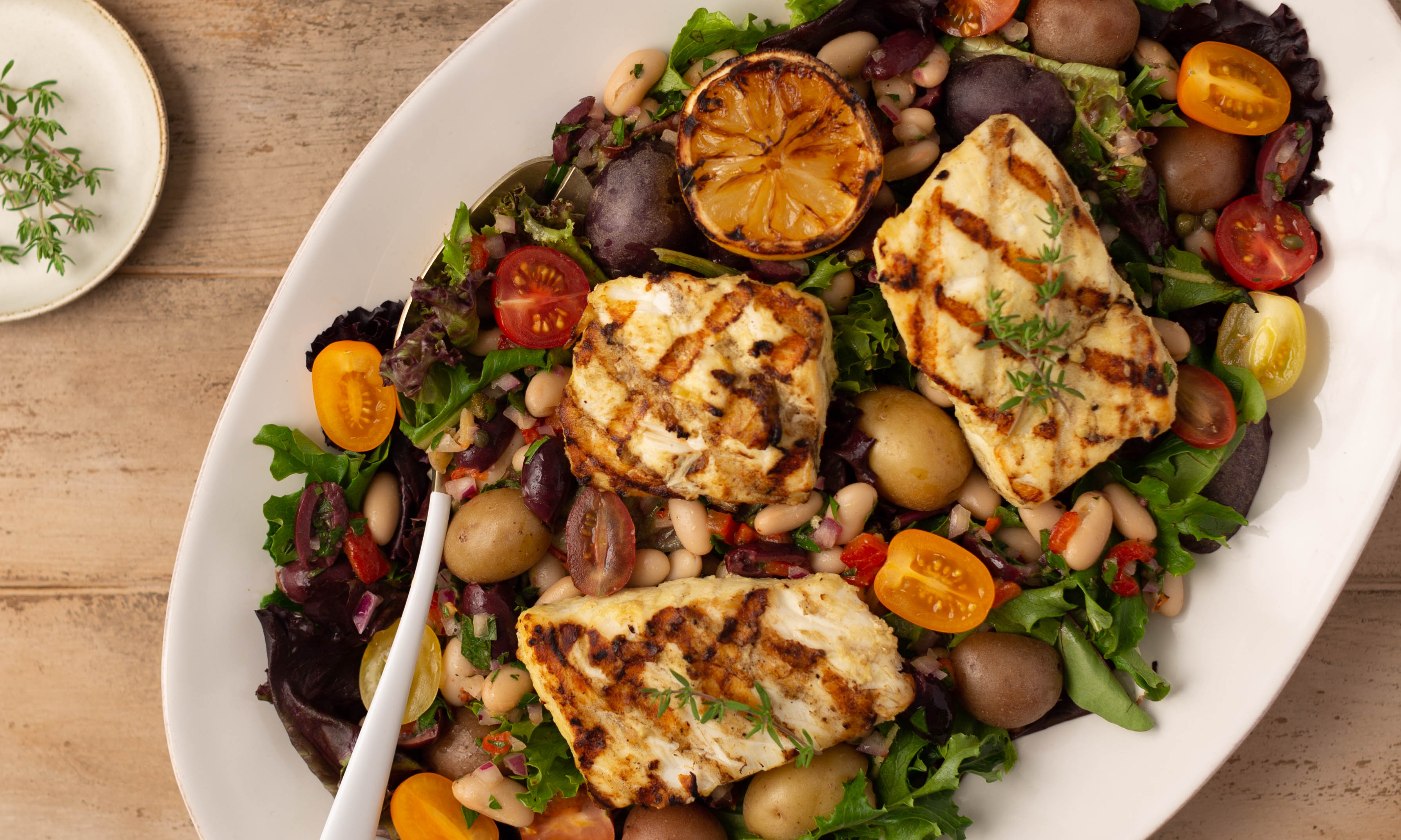 Summer Salad with Grilled Fish 